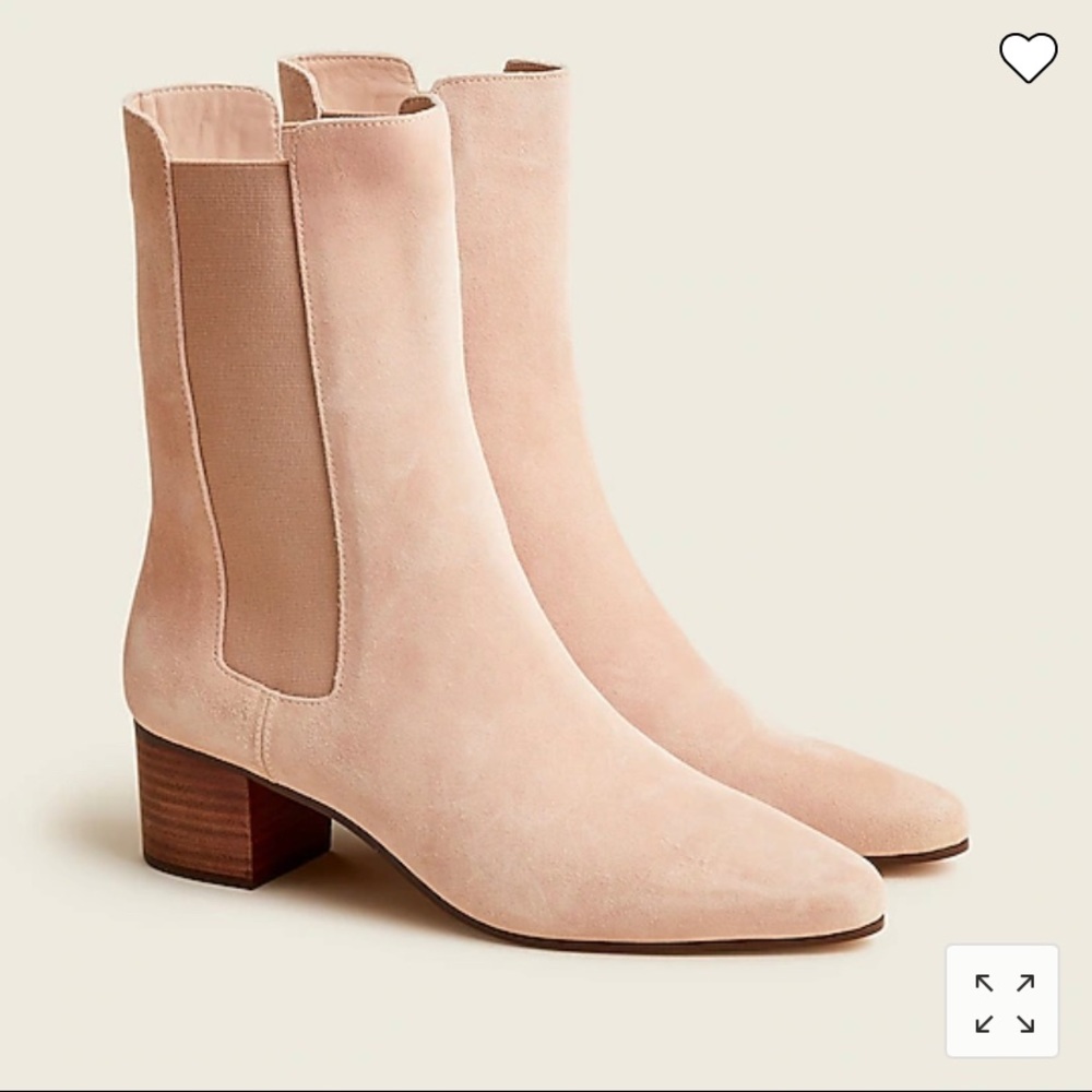 Light pink suede j. Crew ankle boots